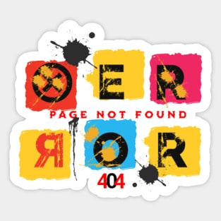 Error Page Not Found 404 Colorful Sticker